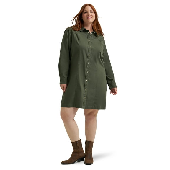 Lee Women's and Women's Plus Heritage Western Denim Dress, Sizes XS-4X