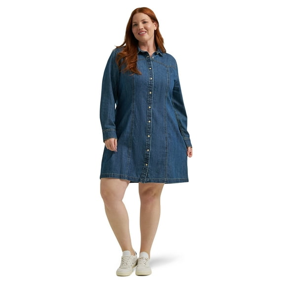 Lee Women's and Women's Plus Heritage Western Denim Dress, Sizes XS-4X