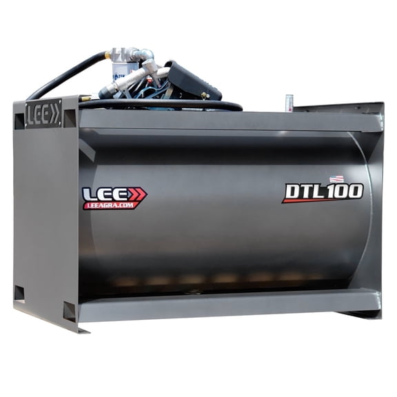 LEE DTL 100 Diesel Fuel Transfer Tank, 100-Gallon Heavy-Duty Steel, Low Profile Portable Auxiliary Storage, Truck Bed Tank with High-Flow 15GPM Electric Pump, Gray