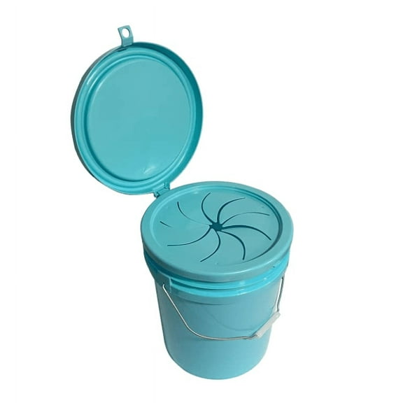 LEE FISHER SPORTS Trash Can with lid, Cover and 5 Gallon Bucket -Blue
