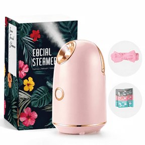 LEE Facial Steamer, Warm Mist, 140ml Water Tank, 30s Fast Heating, Auto Shut-off, Pink