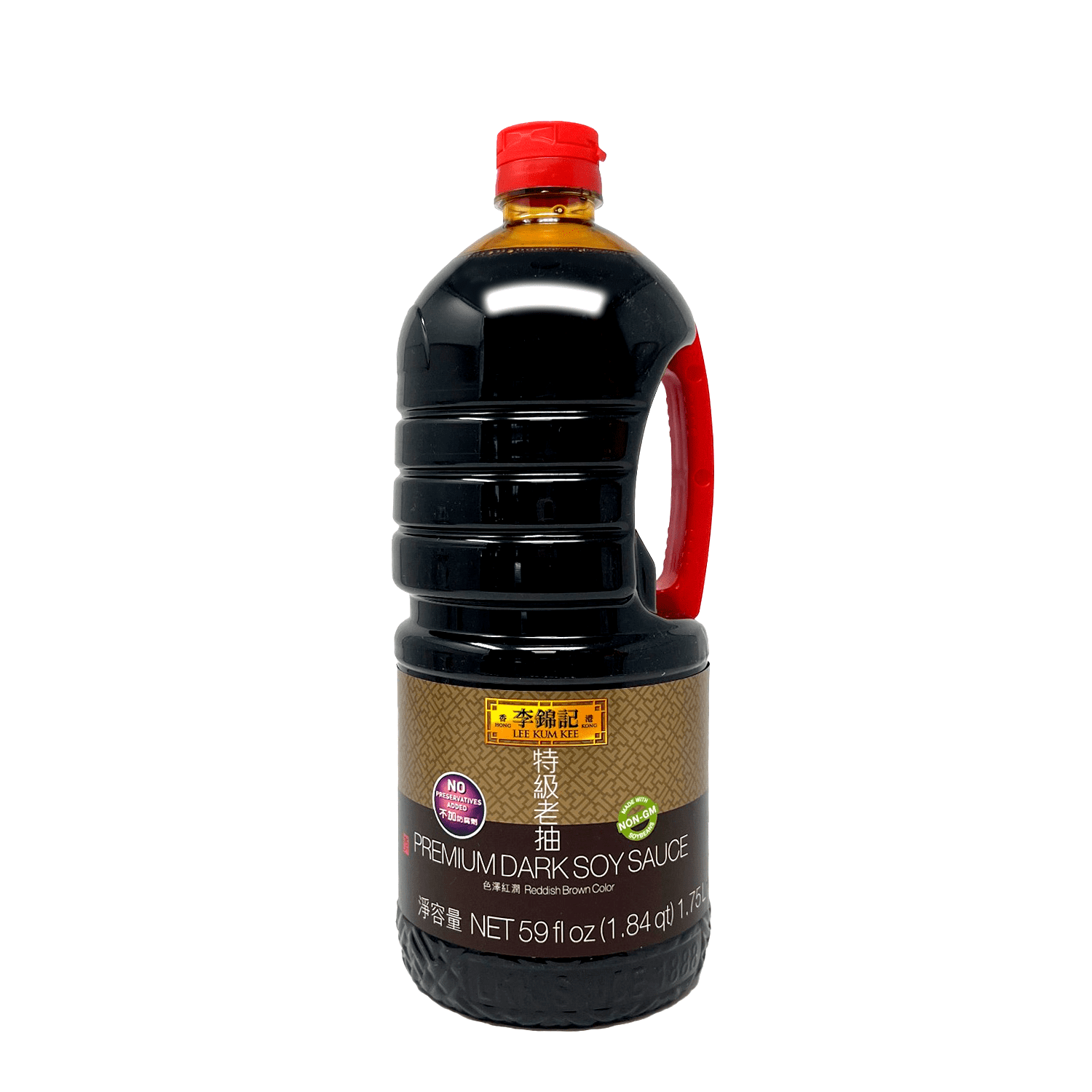 LEE KUM KEE Premium Dark Soy Sauce - Reddish Brown Color, 1.75L (59oz/1.84qt.)