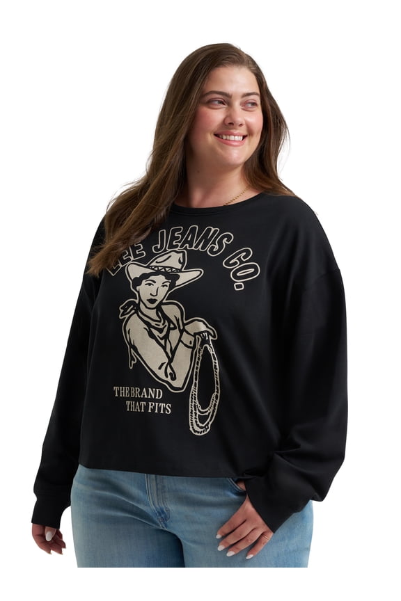 ® Women's Plus Relaxed Crew Sweatshirt, Sizes 0X-4X