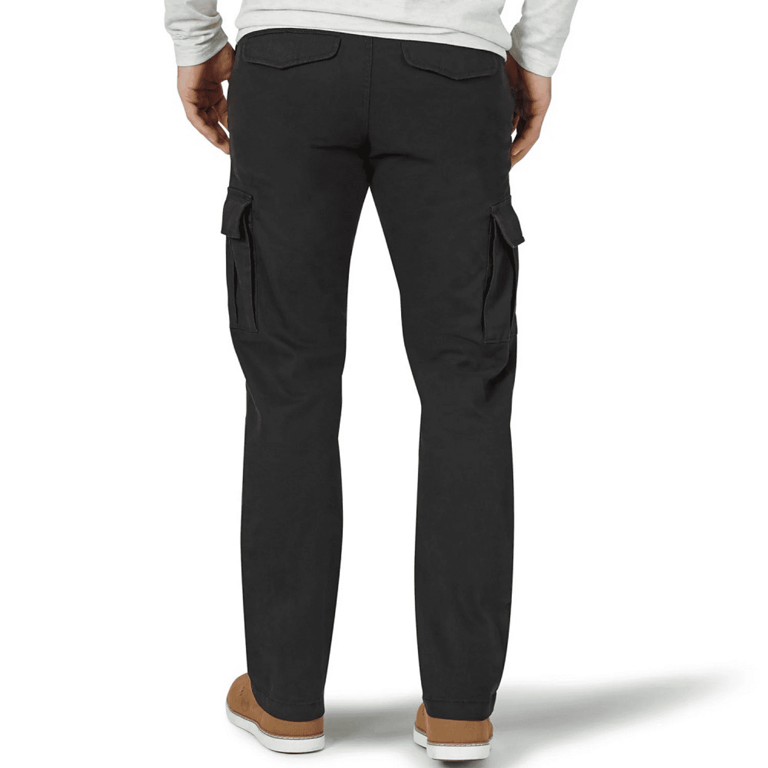 LEE Men's Casual Twill Stretch Elastic Cargo Pants In Black, 32X30