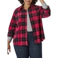 thumbnail image 1 of LEE RIDERS WOMEN'S PLUS LONG SLEEVE BUTTON UP FLEECE SHIRT, 1 of 3