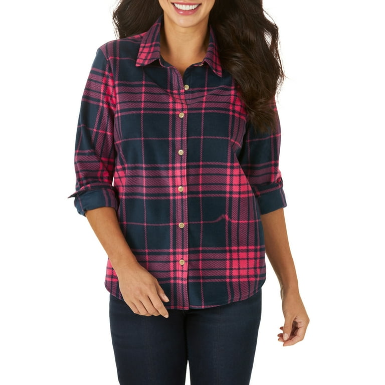 LEE RIDERSWOMEN S LONG SLEEVE BUTTON UP FLEECE SHIRT Walmart
