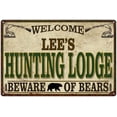 thumbnail image 1 of LEE'S Hunting Lodge signGift Man Cave 12x18 Metal Sign 112180085126, 1 of 1