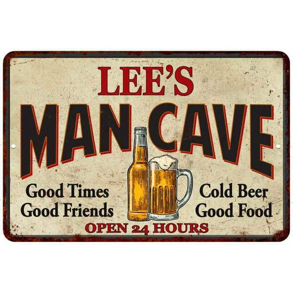 LEE'S Man Cave Gift Metal Sign Wall Decor Gift 12x18 112180011126