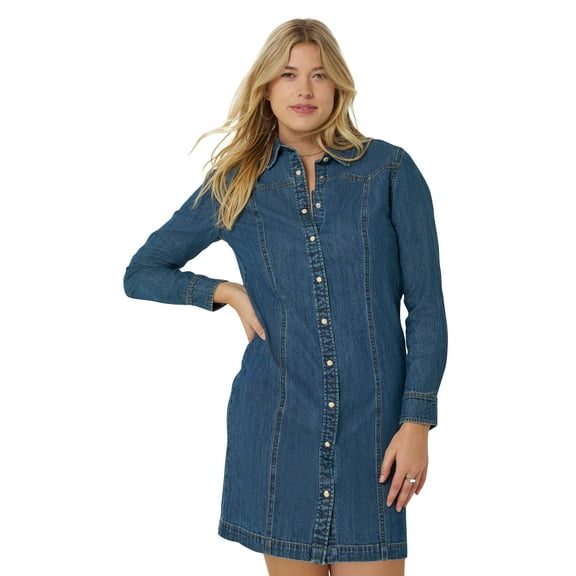 Lee Women's and Women's Plus Heritage Western Denim Dress, Sizes XS-4X