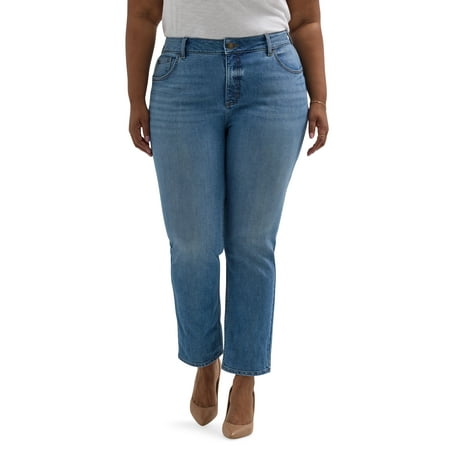 Lee Women's Plus Midrise Relaxed Fit Straight Leg Jean