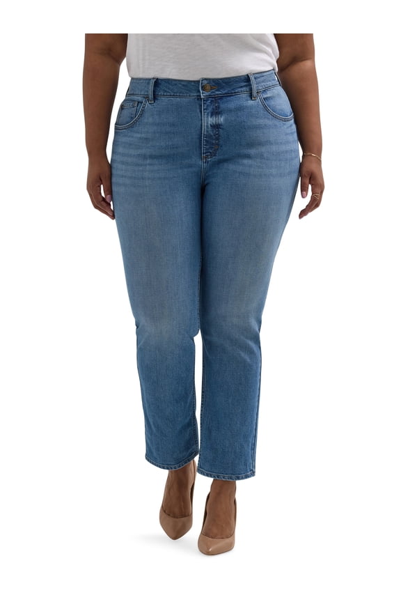 Women's Plus Midrise Relaxed Fit Straight Leg Jean
