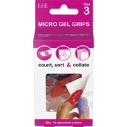 LEE Tippi Micro-Gel Fingertip Grips, #3 with 0.56" Diameter, Extra Small Size, Assorted 61030 | 2 Packs 20 Total