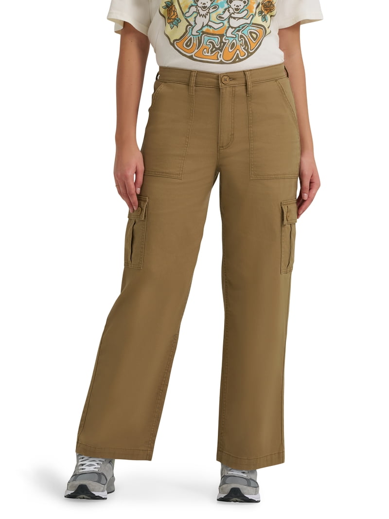 Pantalon Femme Lee Riders - Taille 16 L - Kaki Denim - Occasion Très Bon état - Pour Business Ou Casual