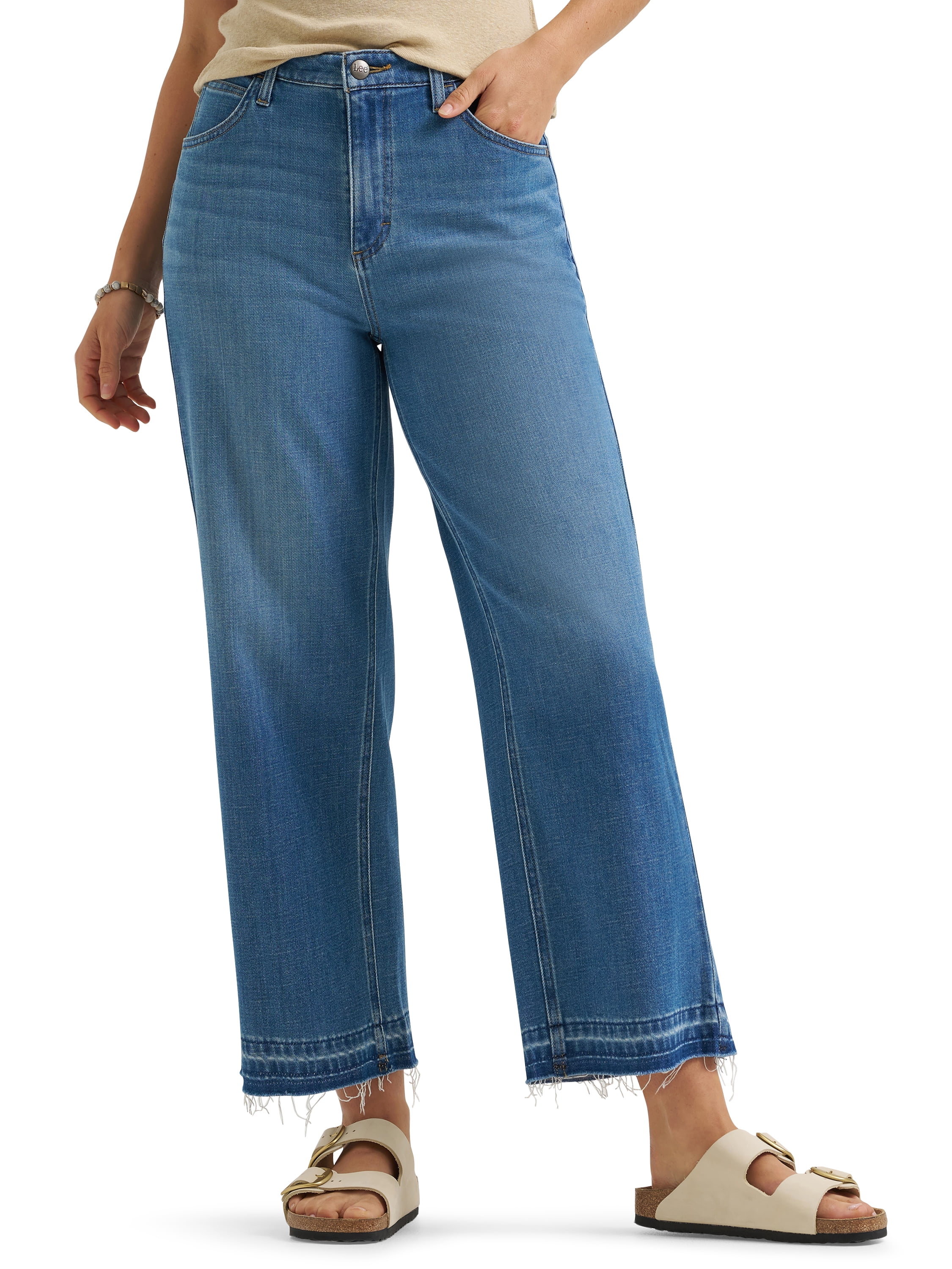Lee® Women's Heritage Wide Leg Crop Jeans, Sizes 2-18 - Walmart.com