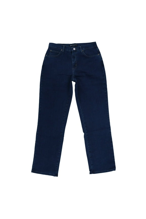 Women's Relaxed Fit Straight Leg Jean Denim Comfort Pants Premium Dark New