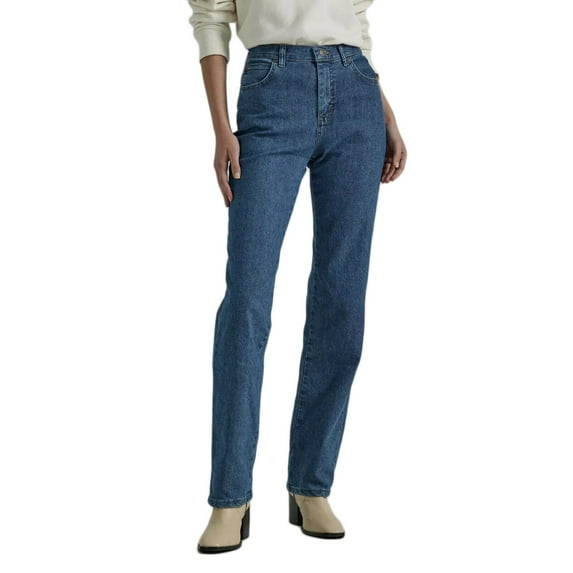 LEE Women's Relaxed Fit Straight Leg Jean, Premium Stone, 14 Long