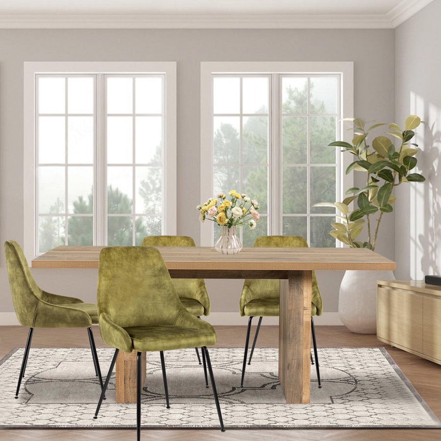LEEJAY 5 Piece Dining Table Set-Modern Farmhouse Rectangular Kitchen ...