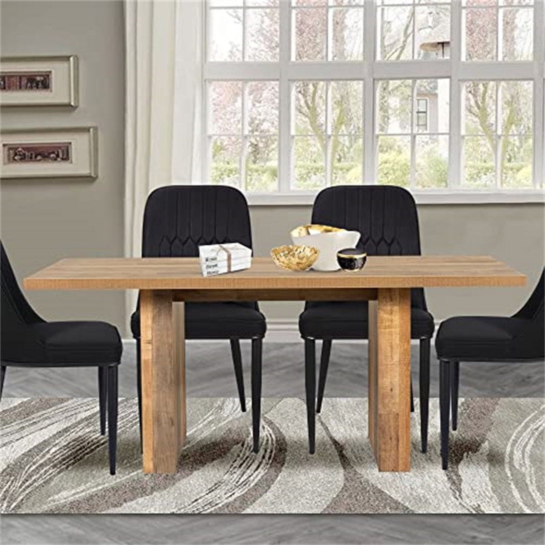 LEEJAY 5 Piece Dining Table Set-Modern Farmhouse Rectangular Kitchen ...