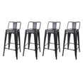 thumbnail image 1 of LEEJAY Indoor 30 Inch Lowback Black Metal Bar Stools Set of 4,12"x12" Seat, 1 of 6