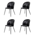 thumbnail image 1 of LEEJAY Faux Leather Dining Chairs with Metal Legs Set of 4,Upholstered Side Chairs for Kitchen Room,Black, 1 of 7