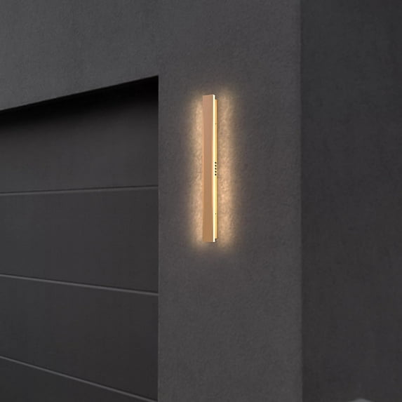 LEEKI - 24 Inches Modern Outdoor Light Fixture - Rectangular Exterior Light Fixture - 19W 3000K - IP65 Anti Rust - Gold