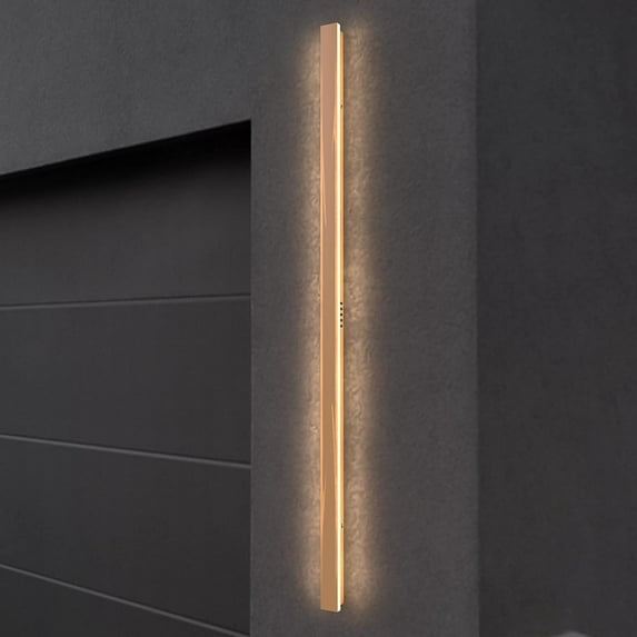 LEEKI - 60 Inches Modern Outdoor Light Fixture - Rectangular Exterior Light Fixture - 19W 3000K - IP65 Anti Rust - Gold