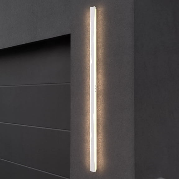 LEEKI - 60 Inches Modern Outdoor Light Fixture - Rectangular Exterior Light Fixture - 19W 3000K - IP65 Anti Rust - White