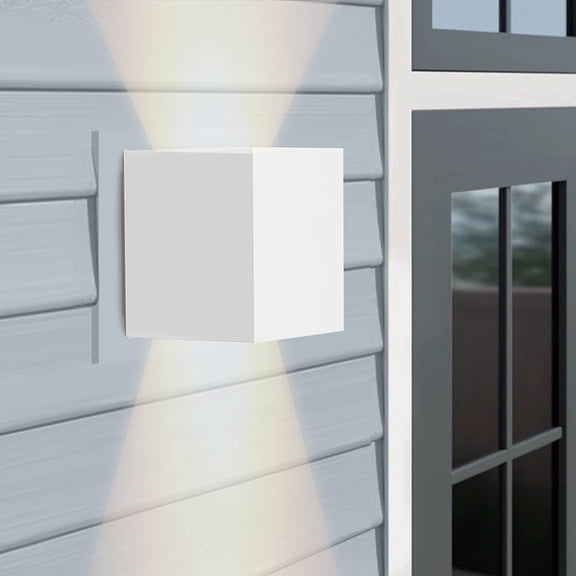 LEEKI LED Aluminum Waterproof Wall Lamp - Waterproof Outdoor Light - 3000K Outdoor Wall Light Warm Light (White, 12W)