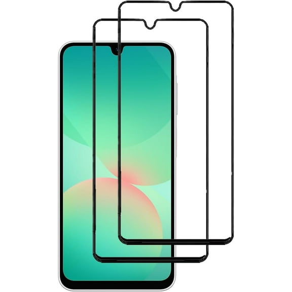 LEEKUANGSU [2 Pack] Black Tempered Glass Screen Protector Frontier Protective Protector Full Cover for Samsung Galaxy A26 2025