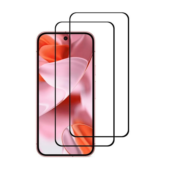 LEEKUANGSU [2 Pack] Black Tempered Glass Screen Protector Frontier Protective Protector for Google Pixel 9