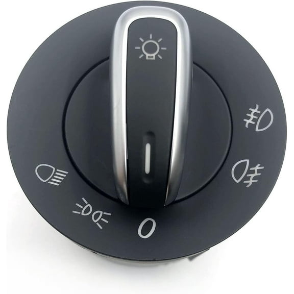 LEEKUANGSU Chrome Euro Headlight Switch Contorl 5ND941431A Compatible with Eos Golf GTI Jetta Passat