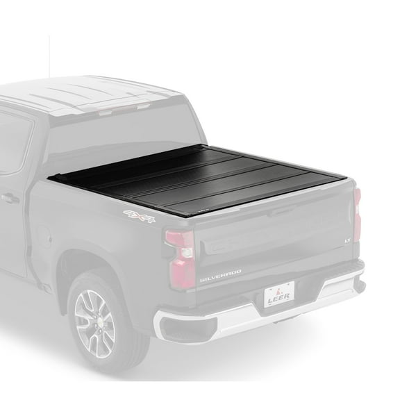 LEER Hard Quad Folding 5'8" Tonneau Cover for GM Chevy Silverado/GMC Sierra Fits select: 2019-2022 CHEVROLET SILVERADO, 2022 CHEVROLET SILVERADO LTD