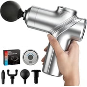 LEERCON Deep Tissue Muscle Relief Massage Gun with 4 Heads & 6 Speeds, Grey