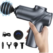 LEERCON Massage Gun Deep Tissue, Silent Brushless Motor and Portable Massage Gun with 4 Interchangeable Heads, Relax Gift