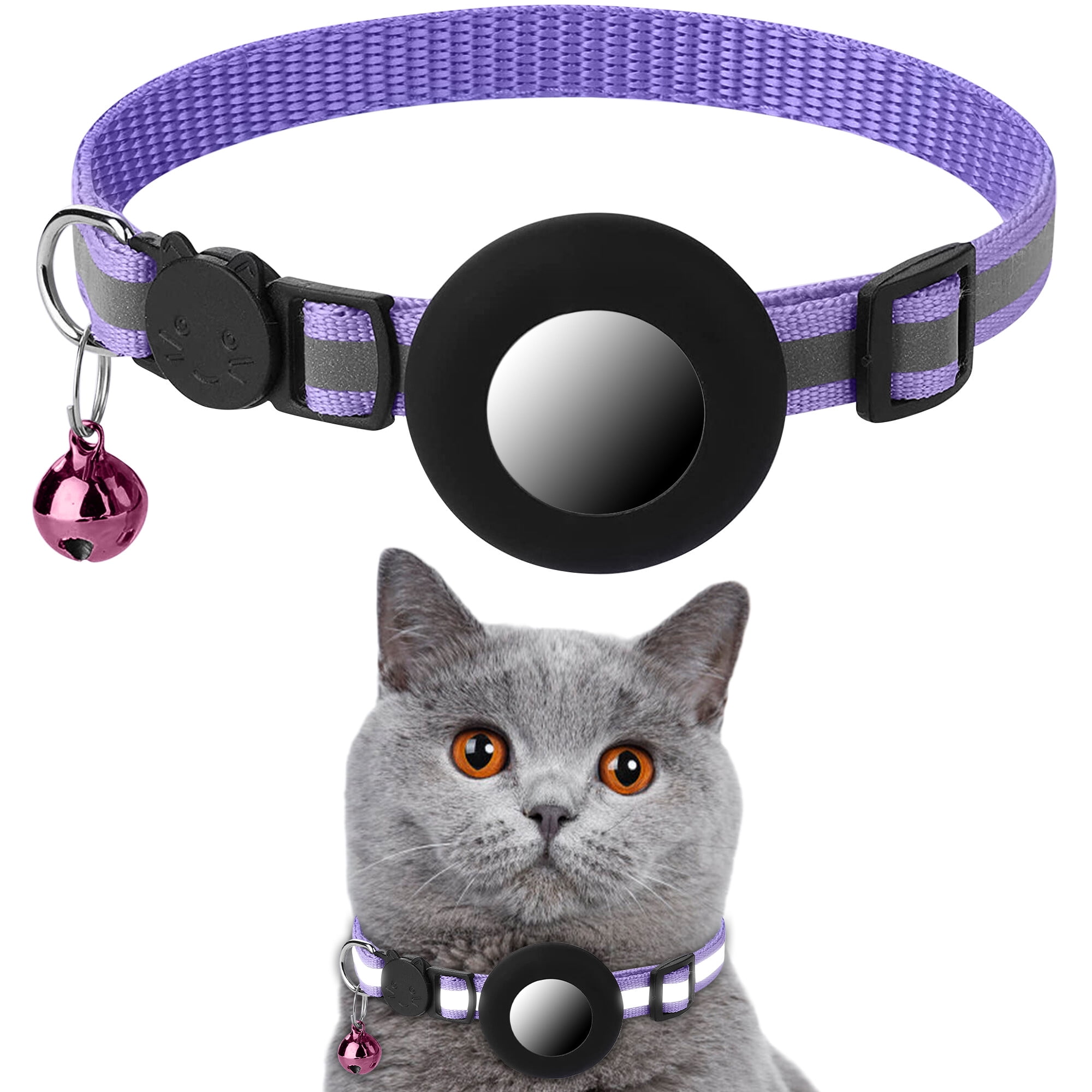 LEERUI Airtag Cat Collar, Air tag Cat Collar with Bell and Safety