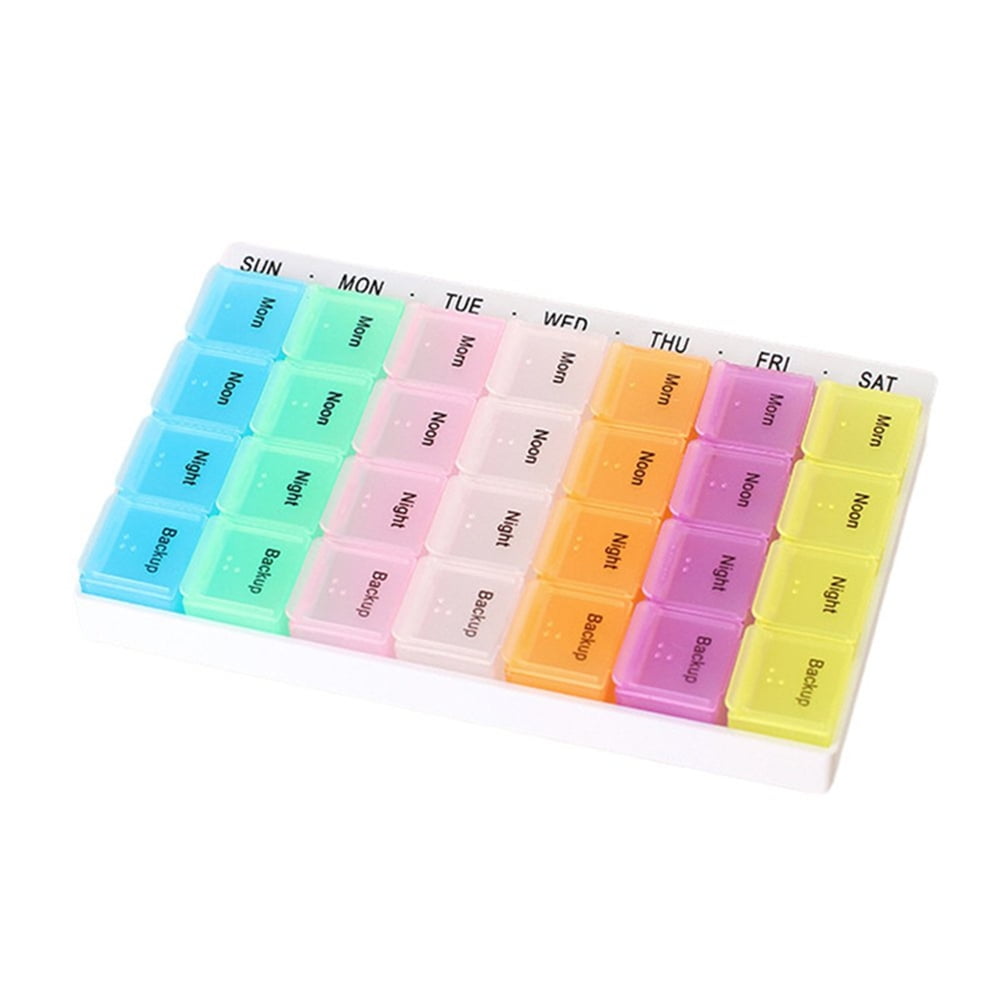 LEERUI Daily Pill Organizer 7 Day Weekly Compact Prescription and