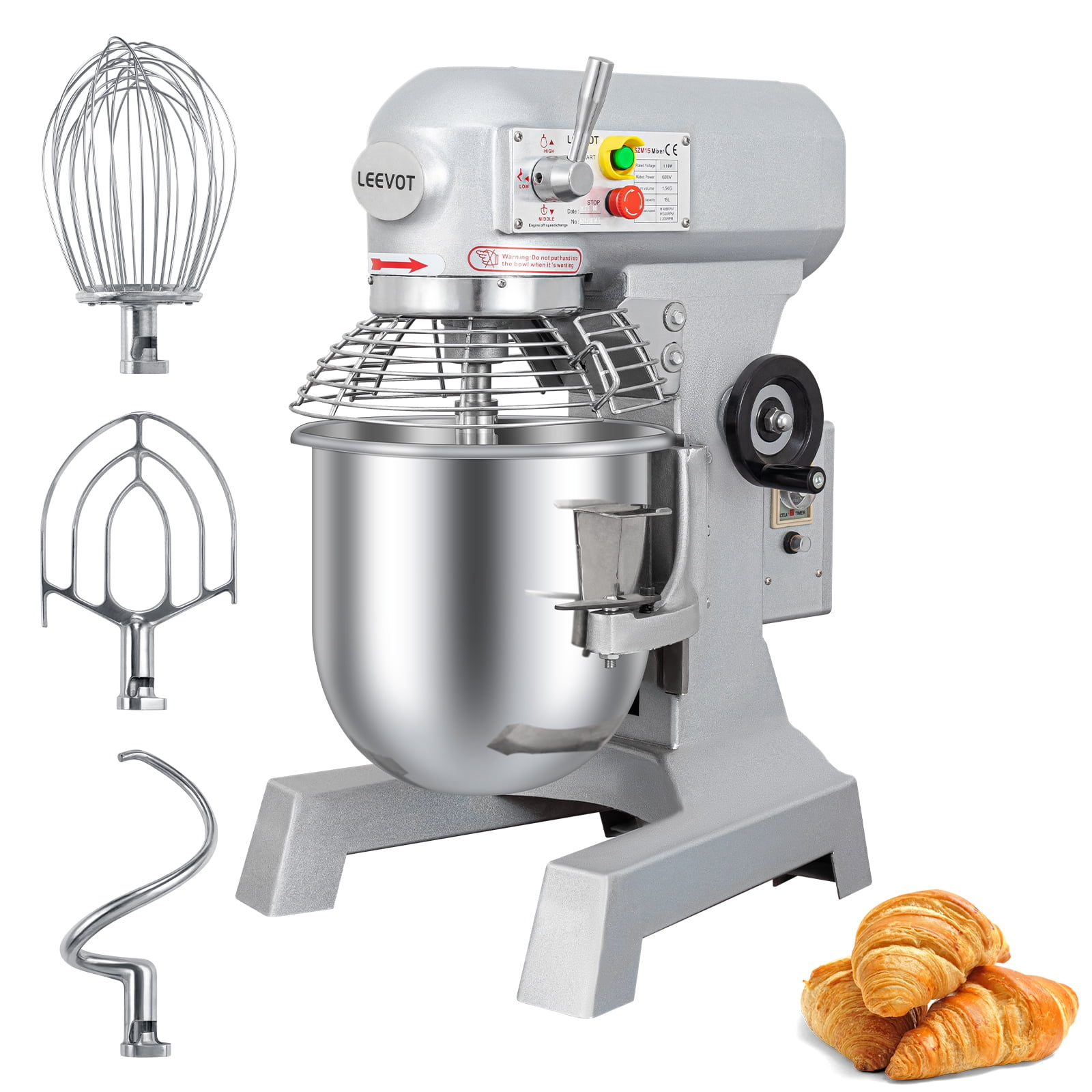 LEEVOT Commercial Stand Mixer 3-Speed Dough Mixer Commercial Food