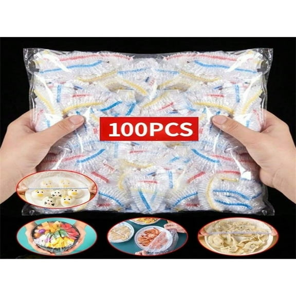 LEEYNEER 100pcs Colorful Saran Wrap Disposable Food Cover Fruit Fresh-keeping Plastic Bag Kitchen Accessories