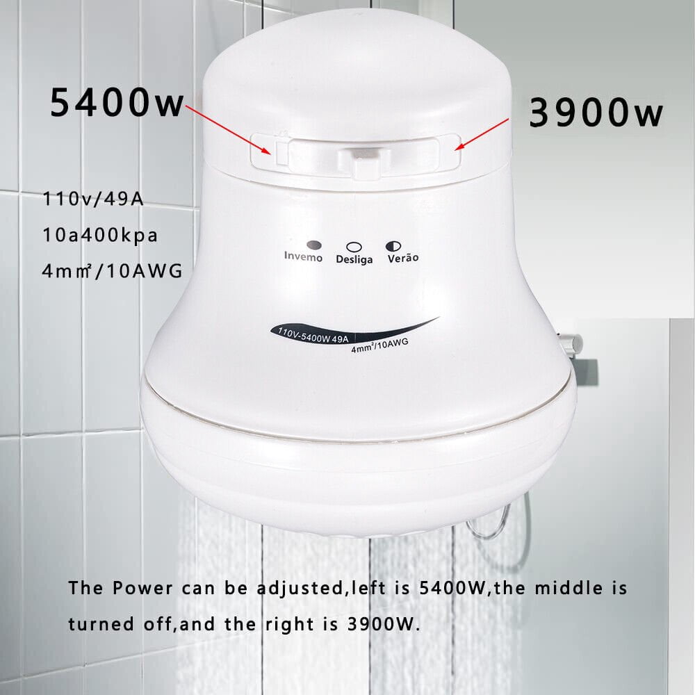 LEEYNEER 110V 5400W Electric Shower Head Instant Hot Water Bath Heater Boiler Tool Showe