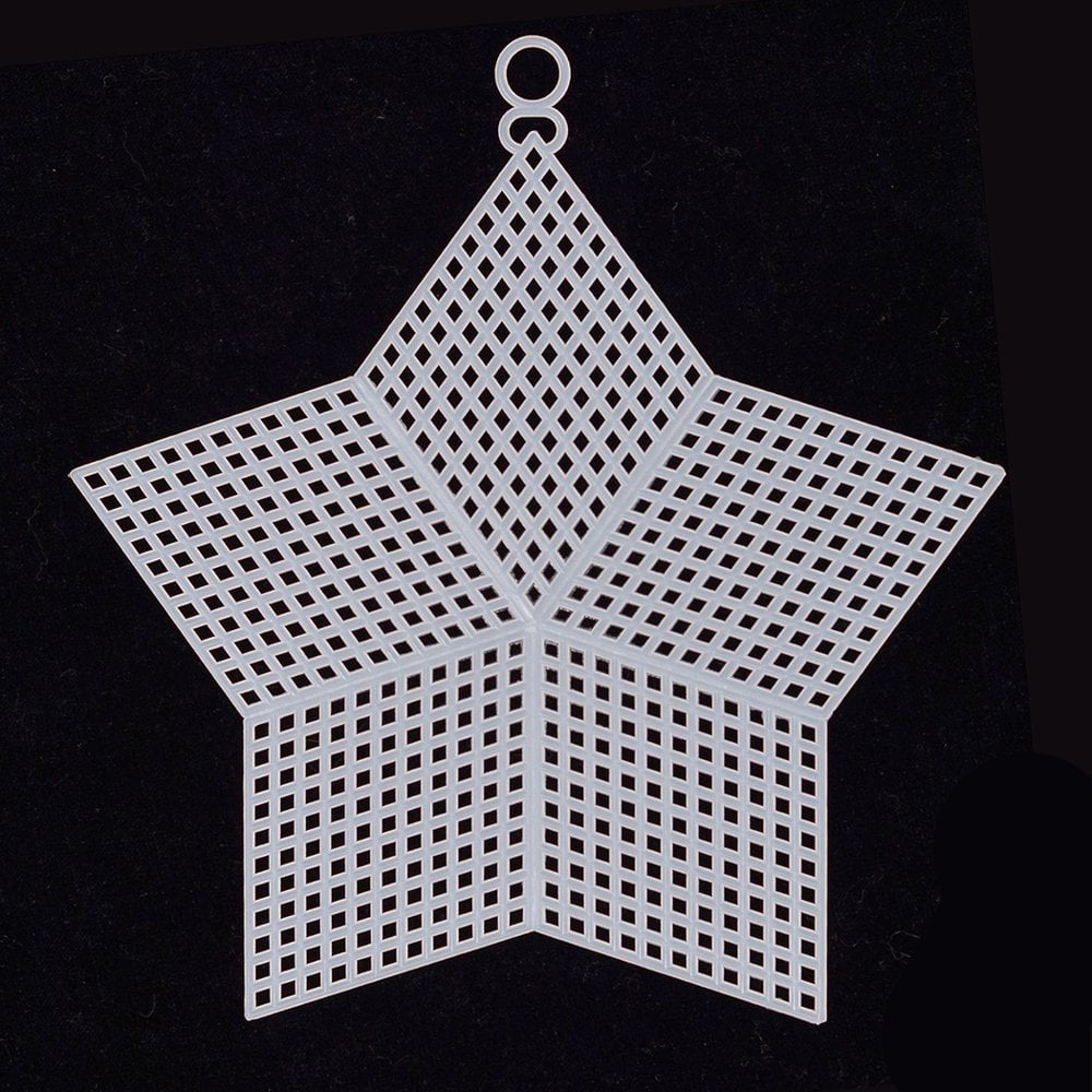 LEEYNEER 12PCS Needlepoint Canvas Star Shape Plastic Canvas Blank Canvas for DIY Craft