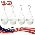 thumbnail image 1 of LEEYNEER 4 Pieces Plastic Hanging Flower Plant Pots  Chain Basket Planter Holder  Round Hanging Planter Containers for Outdoor Indoor Plants  White (5.1”x 6”x 17”), 1 of 7