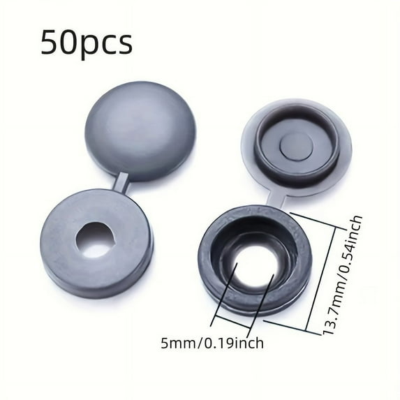 LEEYNEER 50pcs Decorative Self-Tapping Screw Covers - Assorted Colors  Durable Plastic  13.6mm Diameter