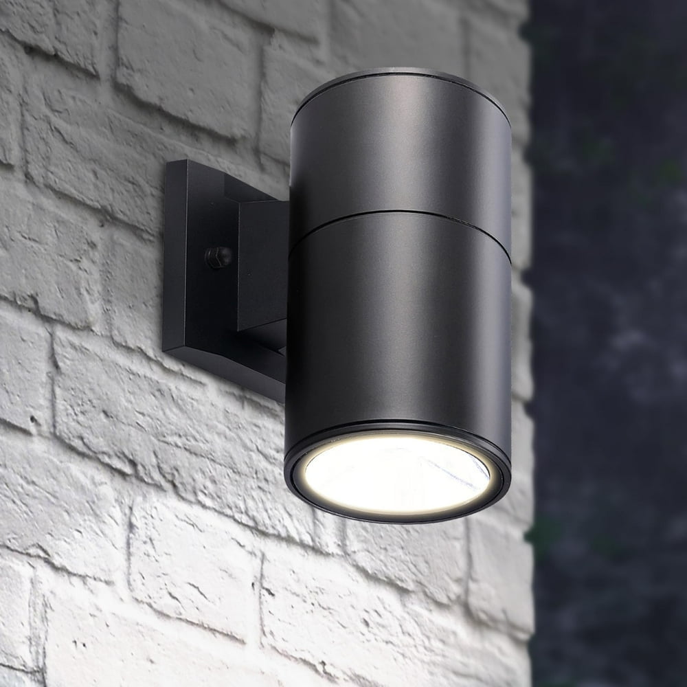 Modern Black Stainless Steel Cylinder Outdoor Wall Sconce