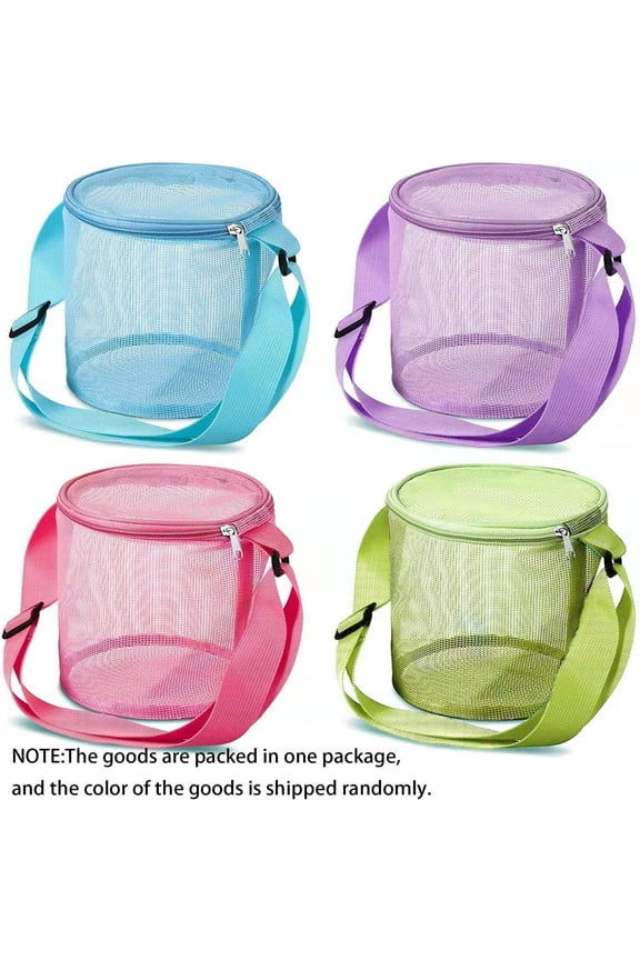 Beach Toy Shell Bag 1 Pack Shell Collecting Bag Sea Shell Bag Shell bag for Picking Up Shell Collecting Bags for Kids Random Color