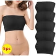 thumbnail image 1 of LEEYNEER Bras for Women Plus Size  Women‘s Stretch Strapless Brassiere Summer Bandeau Bralette Cozy Wireless Bra  5PCS  Size 4X, 1 of 4