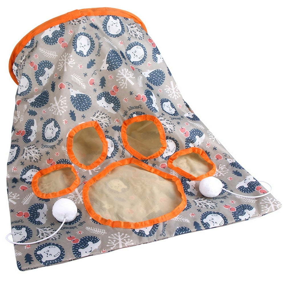 LEEYNEER Cat Cave Tunnel Crinkle  Funny Kitten Play Toy Cat Sleeping Bag with Mouse Toy