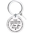 thumbnail image 1 of LEEYNEER Clearance To My Daughter Message Keychain Stainless Steel Initial Last Name 26 Letter Family Inspirational Keychain Gift, 1 of 2
