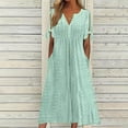 thumbnail image 1 of LEEYNEER Eyelet Dresses for Women Summer Fashion V Neck Sleeveless Ruffle Dresses Solid Color Loose Fit Mini Dresses Casual Flowy Summer Dresses for Women 2024 Vacation, 1 of 6