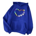 thumbnail image 1 of LEEYNEER Fall & Winter Clothes Graphic Hoodies Y2K Women‘s Long Sleeved Dog Paw Print Printed Hooded Pocket Sweater, 1 of 2