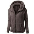 thumbnail image 1 of LEEYNEER Fall & Winter Womens Clothes Long Sleeve New Arrivals Graphic Tee Plus Size Misses Hooded Sweater Coat Warm Wool Zipper Coat Outwear, 1 of 3